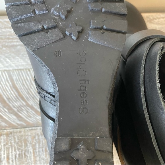 See by Chloè Wedge Strappy Ankle Round Toe Lug Bottom Booties (Size:40) - Picture 10 of 12